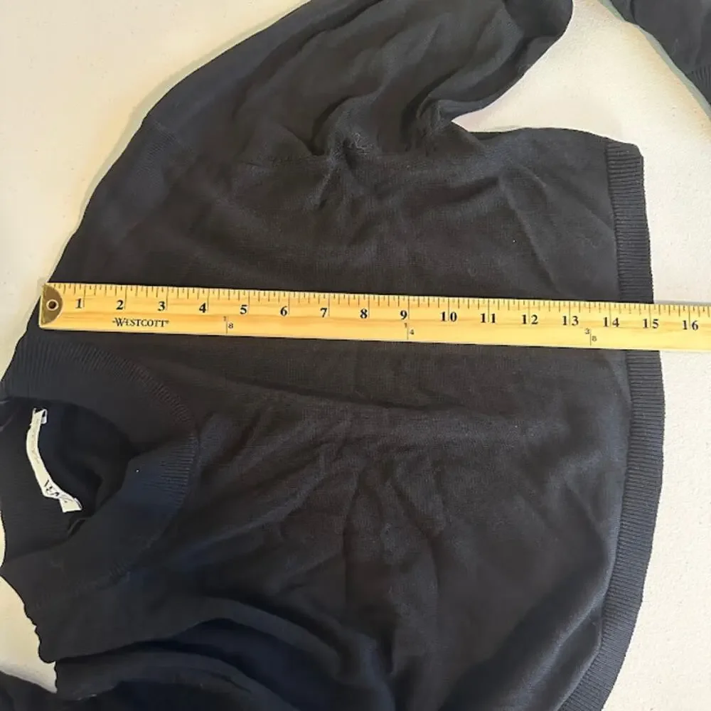 Zara Women's Crew Neck Pullover Crop Sweatshirt Long Sleeve‎ Black Size Small